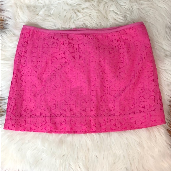 Lilly Pulitzer Dresses & Skirts - Lilly Pulitzer Hot Pink Eyelet Flower Mini Skirt